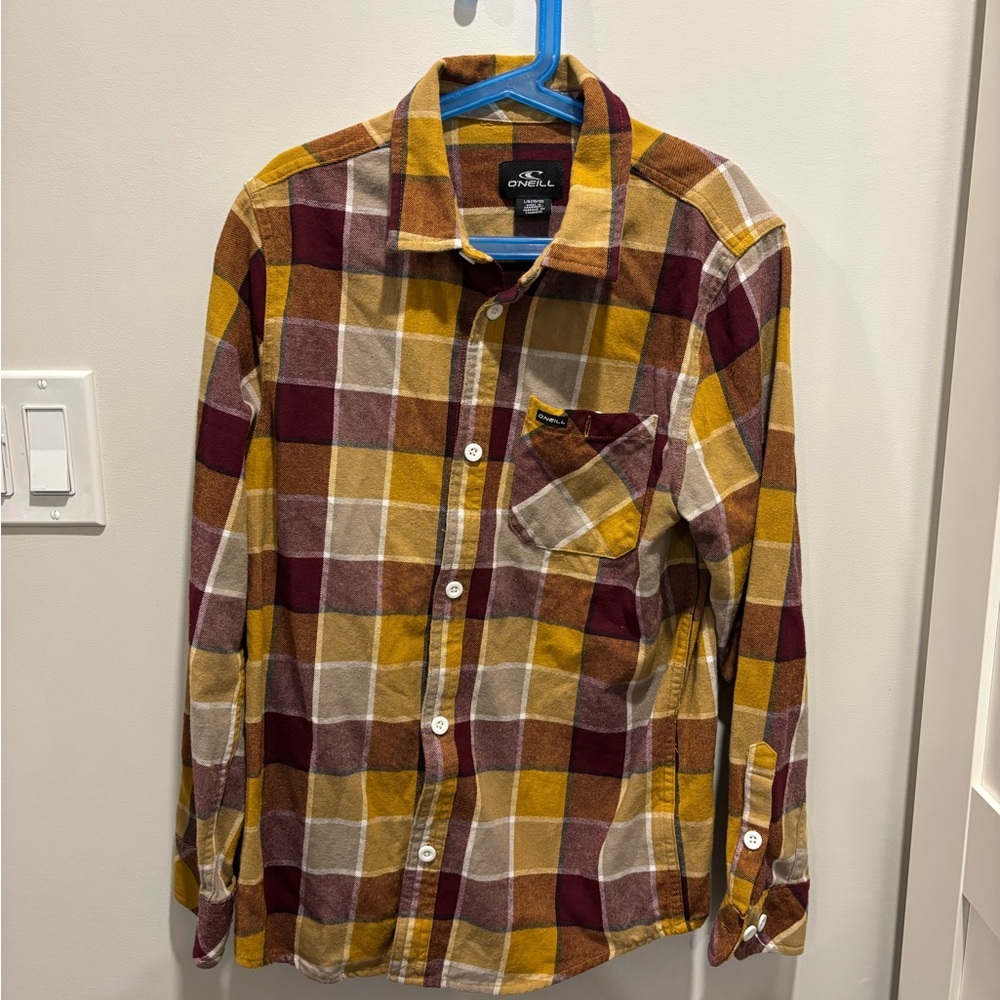 Boys O'Neill Yellow and Brown Casual Button Down Shirt